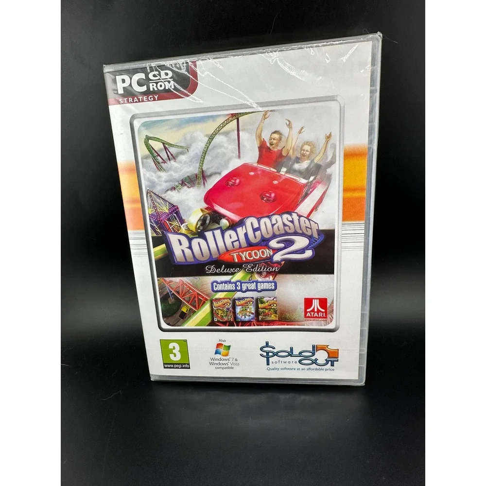 Atari RollerCoaster Tycoon 2 Deluxe Edition PC Windows New Sealed 3 Games SEALED